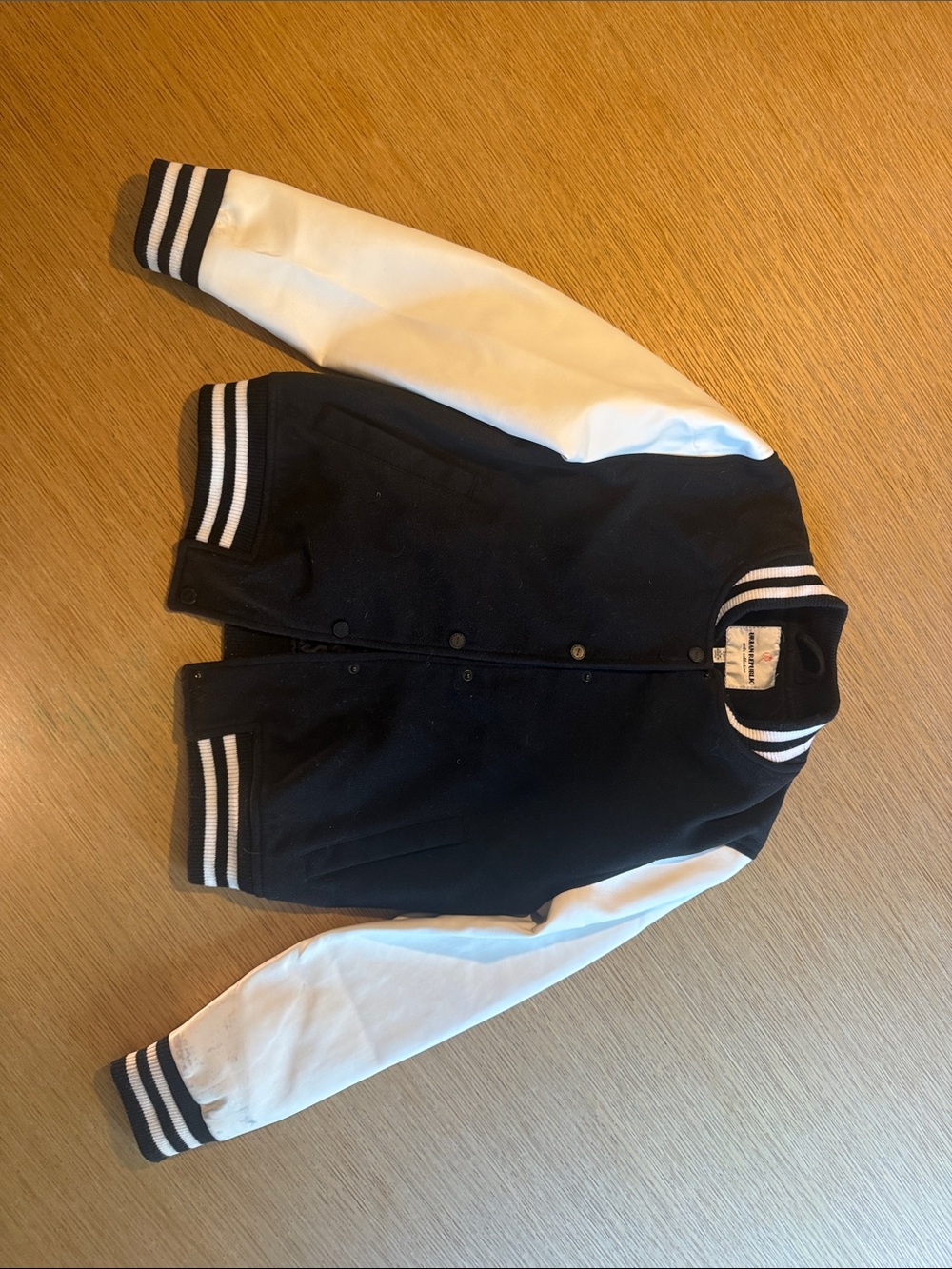 Urban Republic Girls Black & White Varsity Bomber Jacket Size 14/16